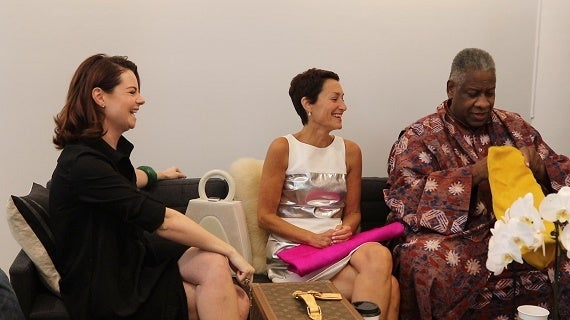 Saint Louis Fashion Incubator Handbag Designer Allison Mitchell, Fashion Fund Founder Susan Sherman and André Leon Talley