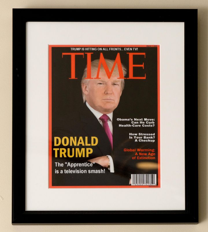 A close up of the fake Time cover.