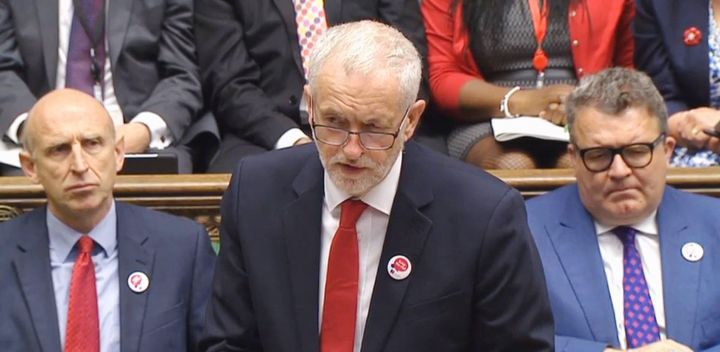 Jeremy Corbyn speaks during Prime Minister's Questions in the House of Commons, London.