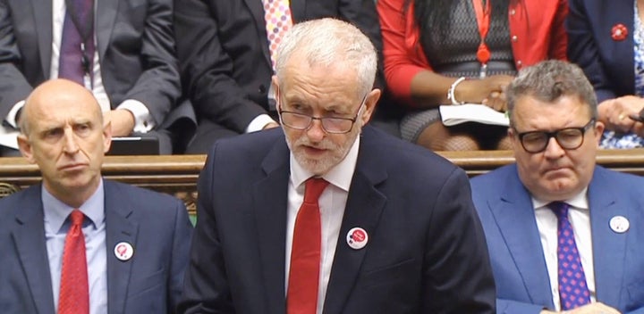 Jeremy Corbyn speaks during Prime Minister's Questions in the House of Commons, London.