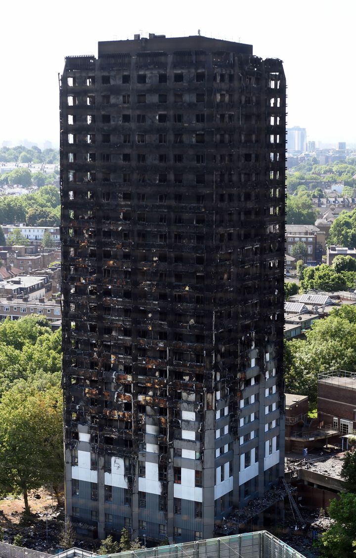 The remains of the Grenfell Tower 