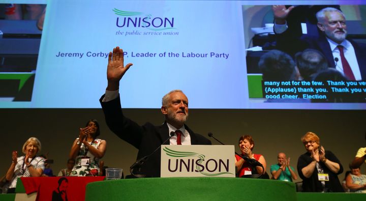 Jeremy Corbyn at the Unison conference.