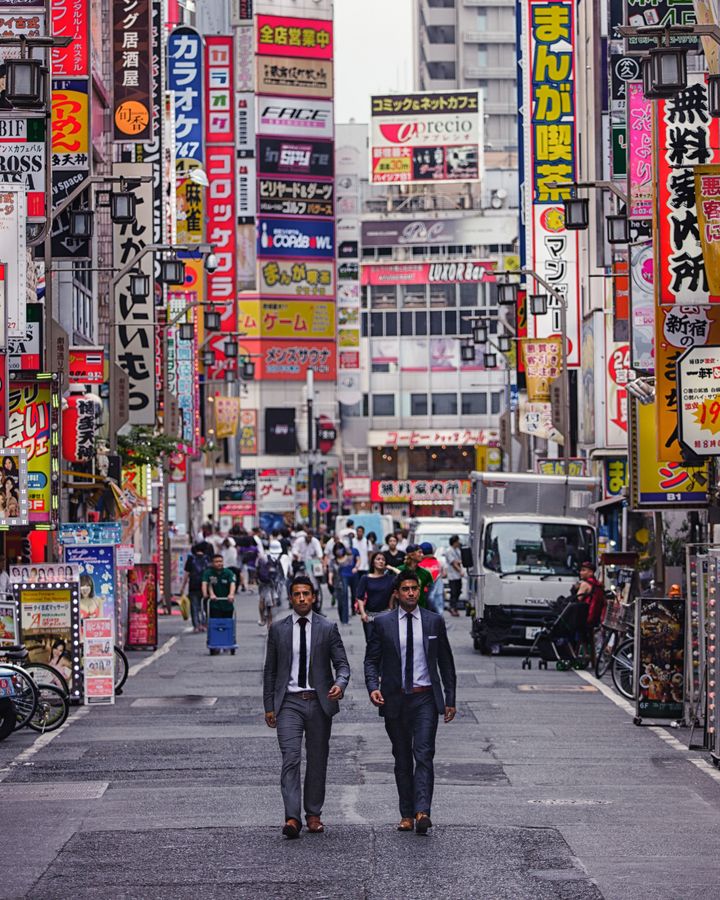 Jeremy Jauncey (Right) in Tokyo with his brother, Tom Jauncey (Left), who oversees partnerships for Beautiful Destinations' creative agency.