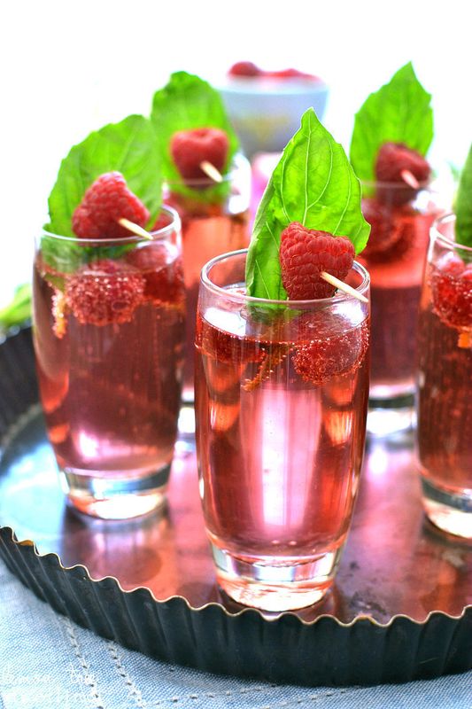 Get the Raspberry Basil Champagne Spritzer recipe from Lemon Tree Dwelling