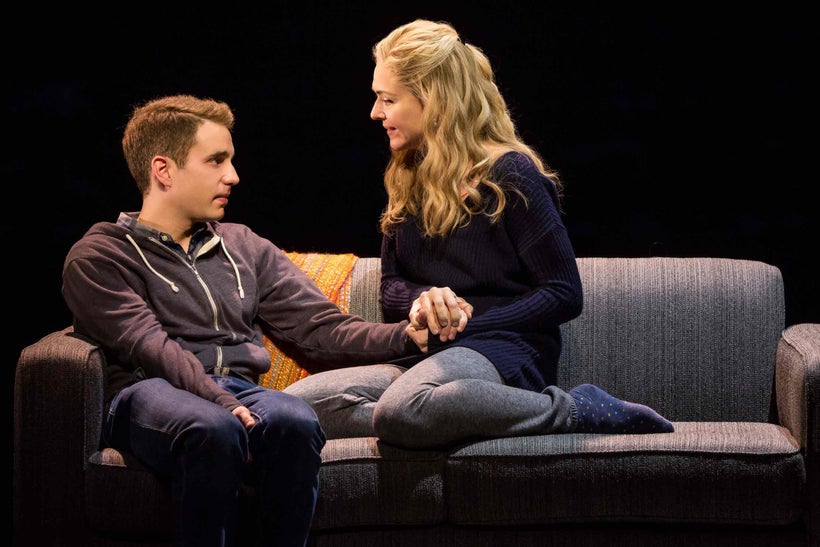 Ben Platt and Rachel Bay Jones in a scene from <em>Dear Evan Hansen</em>.