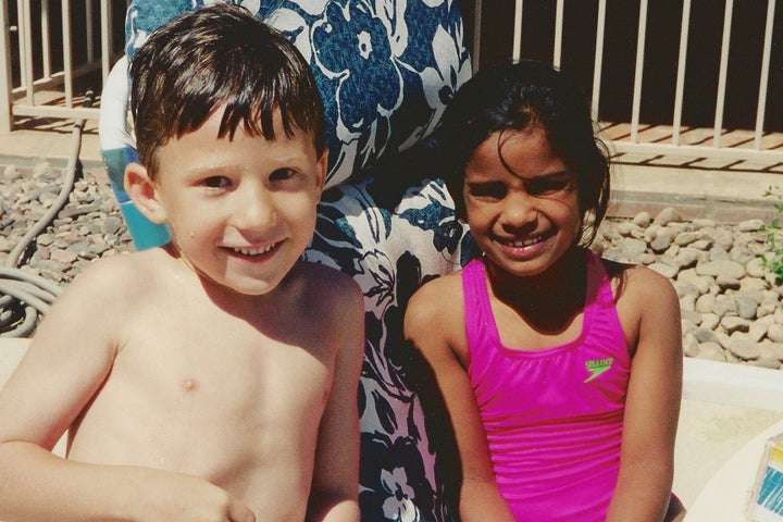 Pool time for the childhood besties. 