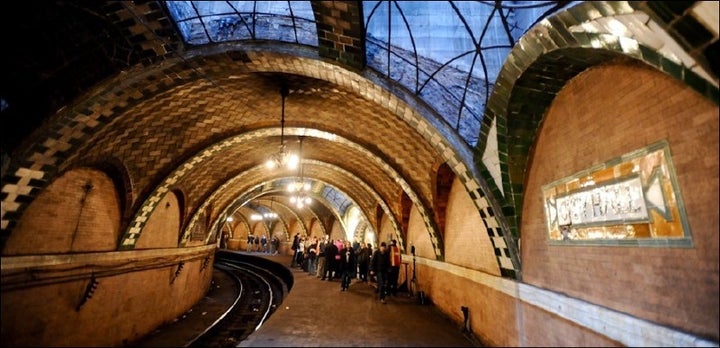 City Hall Station: one of the first stations opened by The Interborough Rapid Transit Subway (IRT). <em>Photo by Fred Guenthe
