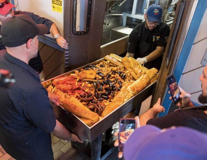 Meet The Super Tray XXXL San Pedro Fish Market's MASSIVE 100Pound Seafood Mountain HuffPost