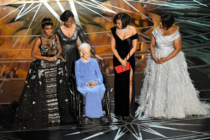 The incredible Katherine Johnson and the cast of Hidden Figures. #SquadGoals