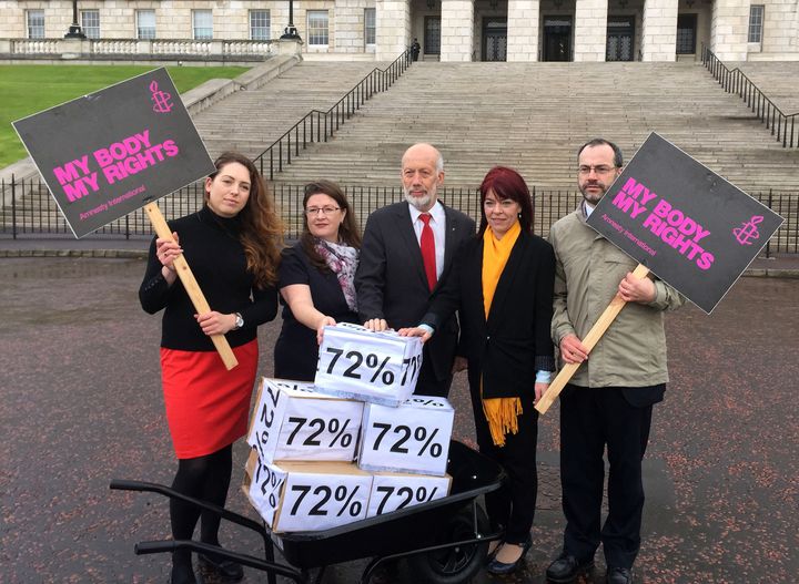 Campaigners call for change to Northern Ireland abortion rights.