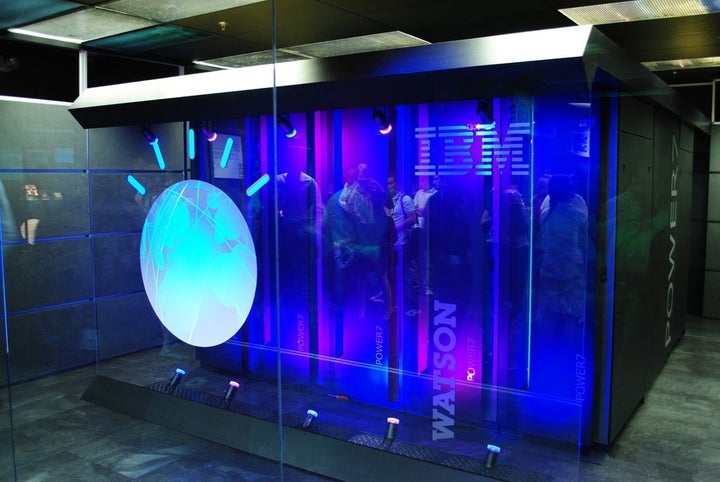  An early prototype of the IBM Watson cognitive computing system in Yorktown Heights, NY. It was originally the size of a master bedroom in 2011. 