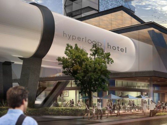 Each Hyperloop Hotel would be connect through a network which runs through thirteen major American cities.