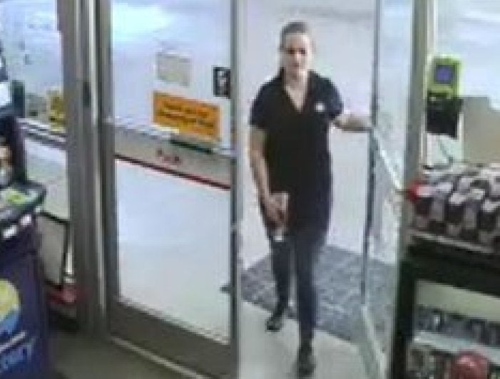 Authorities on Thursday released surveillance photos that show Allison Cope and her car at a gas station on Monday afternoon.