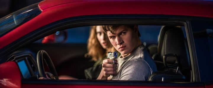 Lily James and Ansel Elgort in “Baby Driver”