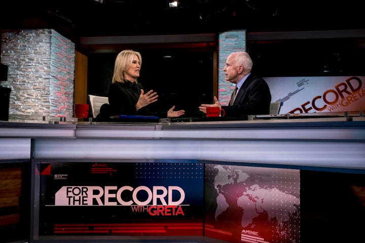 Greta Van Susteren kicked off her MSNBC program on Jan. 9 with an appearance by Sen. John McCain (R-Ariz.).