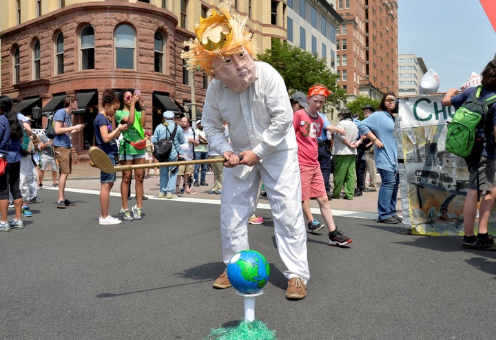 A protestor at April's People's Climate March in Washington, D.C.