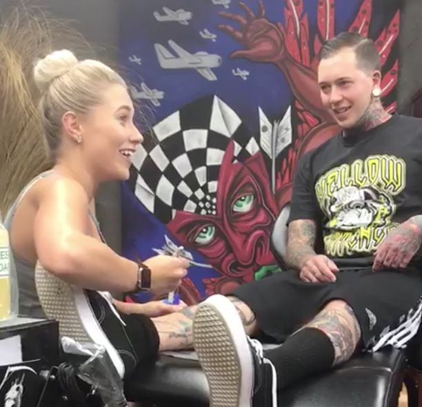 Tattoo Artist Proposes To Girlfriend With Adorable Ink On His Leg   595602b21800003500672389 