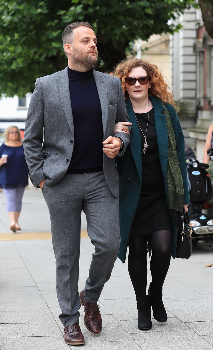 Jennie McAlpine, who plays Fiz Brown, arriving at the funeral 