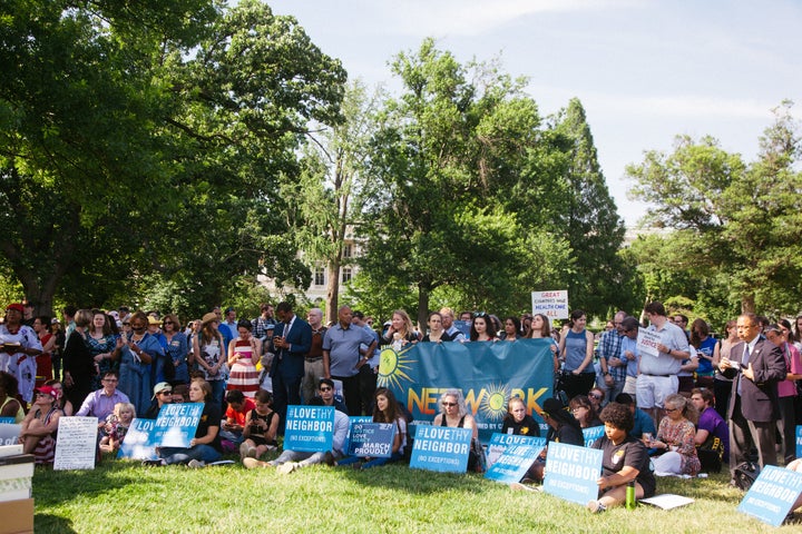 Interfaith activists gather at the U.S. Capitol for a prayer vigil.