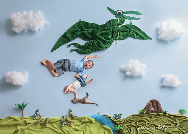 Forker spends four to eight hours creating her floor backdrops.