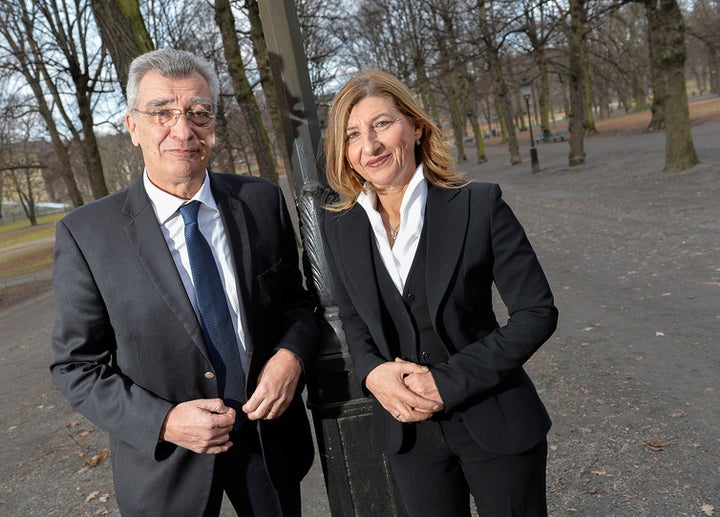 Giusi Nicolini received the 2016 Olaf Palme Prize in Stockhom on January 30 2017. To the left is the mayor of Lesbos.