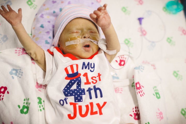 The hospital’s two main campuses celebrated Independence Day early with a “parade of little ones.”