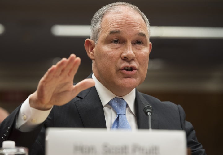 EPA Administrator Scott Pruitt defends budget cuts during a Senate Appropriations Subcommittee on Interior, Environment,