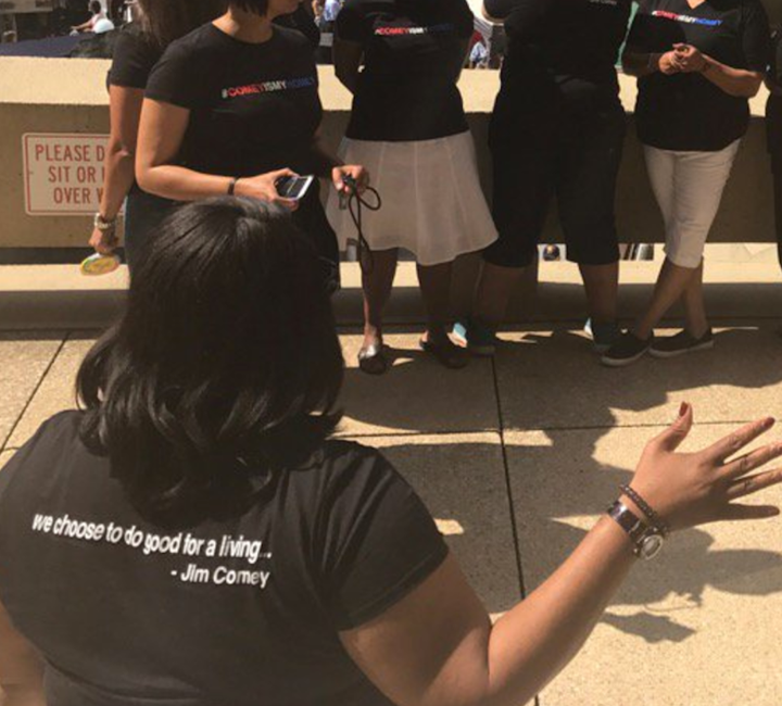 Pro-Comey T-shirts at FBI Family Day.