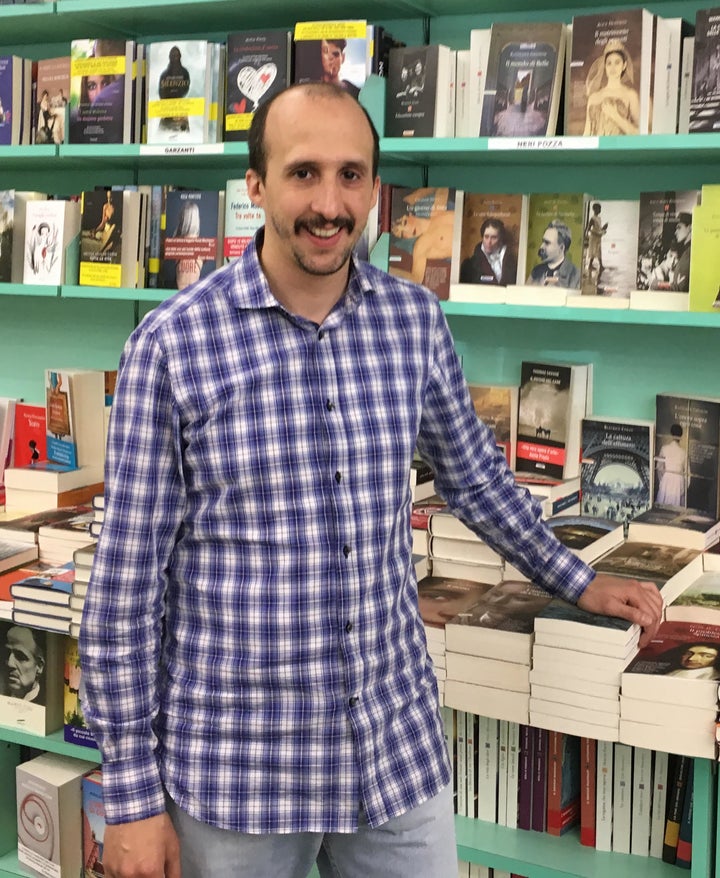 Carlo Oxoli, 35, runs the Libreria Lirus bookstore in Milan, which his family has owned for 26 years. He says that leaving th