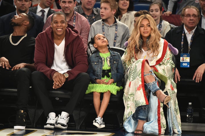 Jay-Z and Beyoncé with their 5-year-old daughter, Blue Ivy