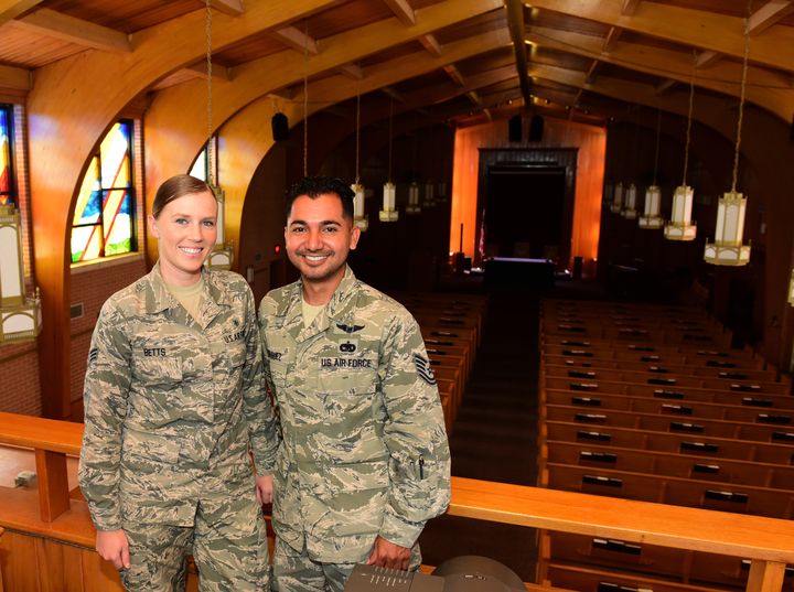 This is a story of our times, one that juxtaposes the experiences of U.S. Air Force Tech Sergeant Martin Rodriquez (right), 34, who remembers Don't Ask, Don't Tell, with those of Senior Airman Kayla Betts (left), 26, who never experienced DADT, and says she's always been "out" and accepted by her Air Force colleagues. 