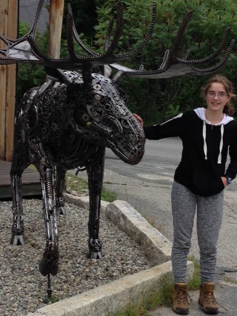 Welded moose sculpture by John Lopez, Bethlehem, New Hampshire 