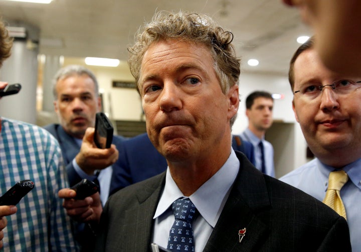 Sen. Rand Paul (R-Ky.) speaks to reporters on Capitol Hill last month after Senate Republican leaders unveiled their version of legislation to replace Obamacare.