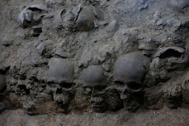 The skulls were found in the cylindrical edifice near Templo Mayor