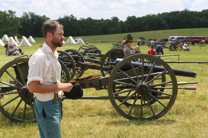 Many of the soldiers and civilians re-enacting the Civil War on Saturday were patriots who've served in modern wars.