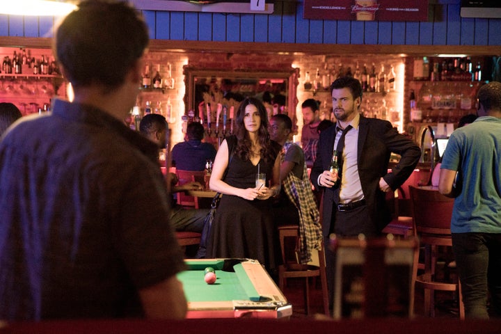 <p>Michaela Watkins and Tommy Dewey in a casual spot on <em>Casual.</em></p>