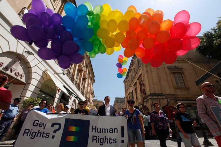 A gay pride parade in Valletta, the capital of Malta, in 2013.