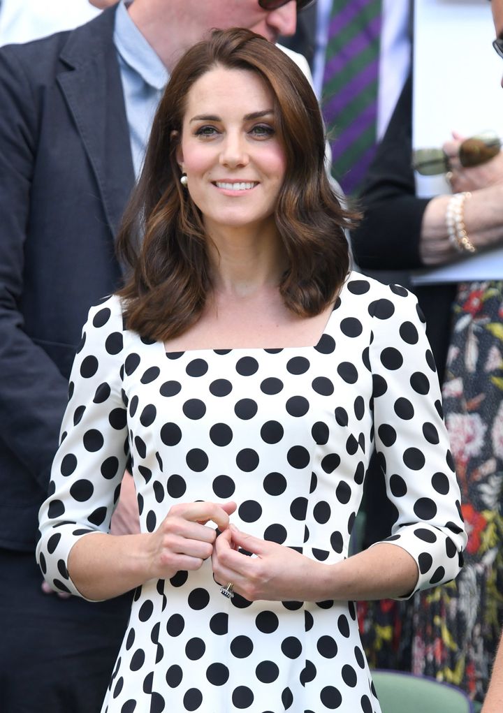 Duchess of Cambridge attends day one of the Wimbledon Tennis Championships at Wimbledon on 3 July 2017.