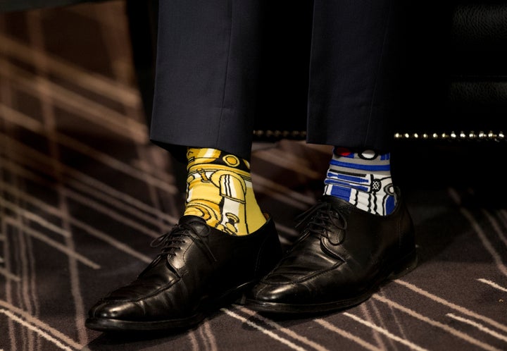 Justin Trudeau wore these "Star Wars"-themed socks while meeting former Irish Prime Minister Enda Kenny in May.