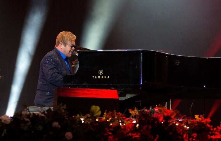 Elton John performs on Sept. 11, 2016, at a concert in Hyde Park, London, which Haroon Syed had marked as a potential attack target.