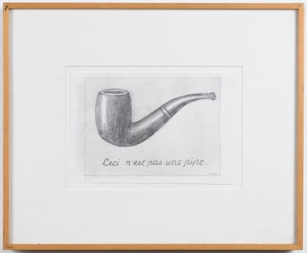 <p>Mike Bidlo: Not The Treachery of Images (after Magritte), c. 1985, Graphite on Paper</p>