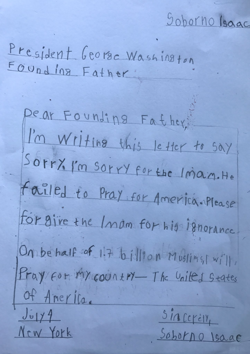 “Dad, I want to write a letter to George Washington.” “Why?” This time, the author of this article very serious in the conver