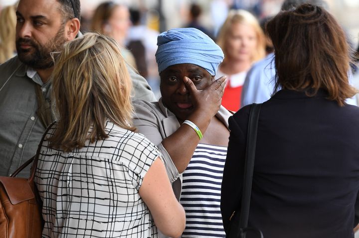 Families affected by the Grenfell Tower tragedy walked out of a meeting with police and the coroner last night after becoming emotional 