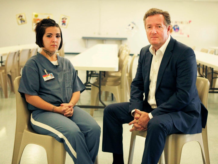 Mee with Piers Morgan at her prison in Ocala, Florida 