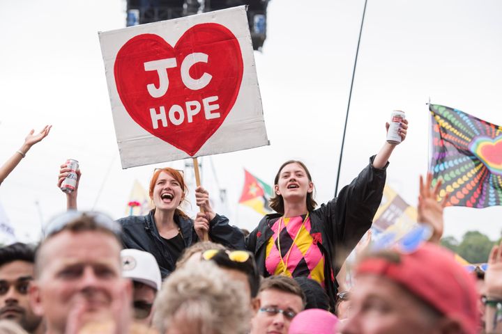 Festival goers praise Corbyn.