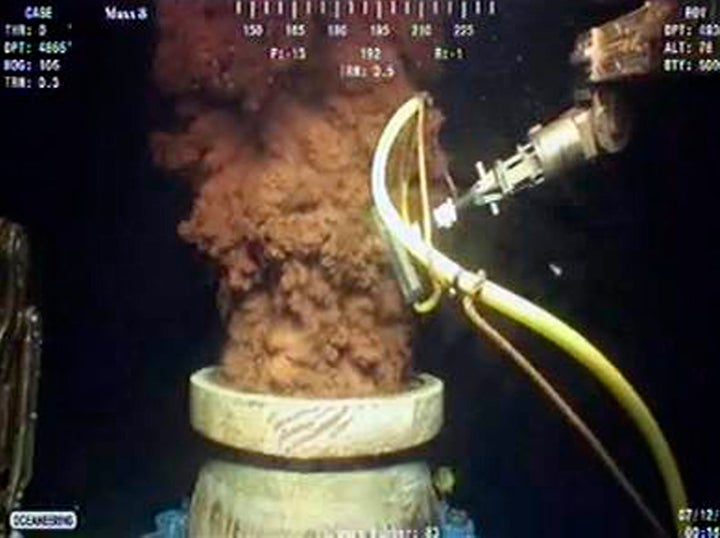 Oil gushes from BP's ruptured well in the Gulf of Mexico, in this still image captured from a BP live video feed on July 12, 2010.