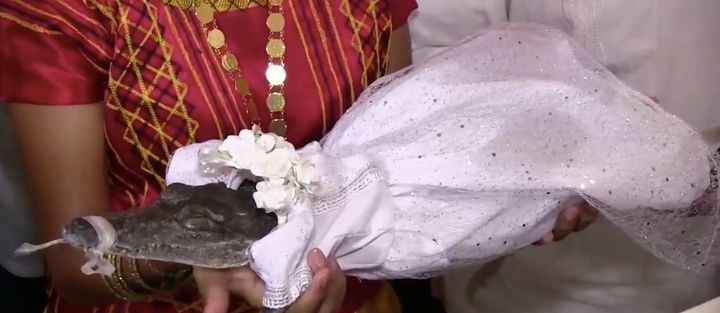 This crocodile "married" the mayor of San Pedro Huamelula in southern Mexico.