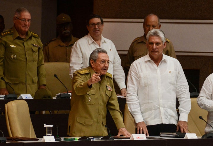 Cuba’s president, Raul Castro (left), was quick to condemn the new US policy.