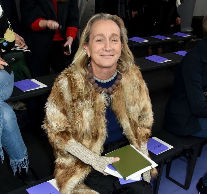 Lucinda Chambers attends the Mulberry Winter '17 LFW show at The Old Billingsgate on Feb.19 in London, England.
