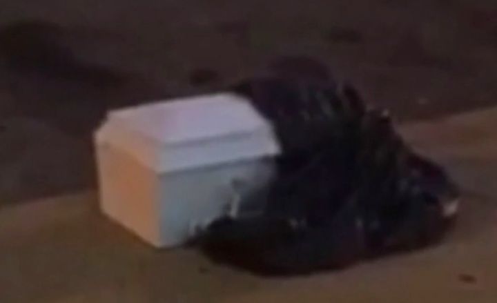 A child-size casket containing human remains was found on a Pennsylvania sidewalk Monday.